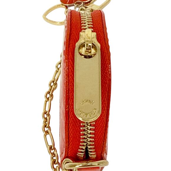 LOUIS VUITTON Vernis Heart Coin Purse Orange Sunset - Picture 10 of 15